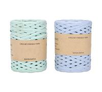 lvifloae 2pcs 164 yard Raffia ruban papier herbe graminée bricolage à main plat artisanat raffia raffia jacon berceau rubbon emballé de ficelle dégradable recyclable pour sac à