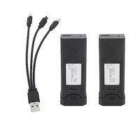 LVIFLOAE 2PCS 3.7V 1800mAH LI ION RECHARGÉable Batterie avec câble de Charge pour F184 S93 L900 A258 Télécommande Drone Lampe de Poche, Jouets