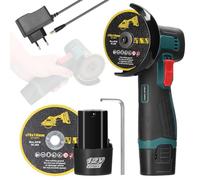 Lvifloae 3 pouces Grider à angle électrique Moulindre au lithium portable avec moteur de brosse sans fil sans fil de coupe et de polissage multiples pour la tuile en céramique en (2pcs Batteries EU