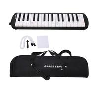 Lvifloae 32 CLÉ AIR PIANO 32 CLÉ CHEEPIPE MOCHE Organe Instrument Melodica avec clavier de piano d'air de porte-parole équipé de 2 tubes longs mous 2 bouches courtes et d'un sac à (Black)