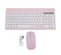 lvifloae 4 Channel Dual Mode Keyboard Set Bluetooth Mouse and Keyboard Set Rechargeable Full Size Numeric Keypad Compatible with 7 8 10 Pro Air Tablets (Pink)