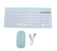 lvifloae 4 Channel Dual Mode Keyboard Set Bluetooth Mouse and Keyboard Set Rechargeable Full Size Numeric Keypad Compatible with 7 8 10 Pro Air Tablets (Light Green)