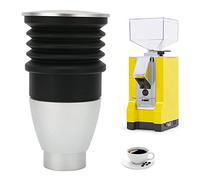 Lvifloae 60g Moulin à café à grains en alliage d'aluminium Kit de nettoyage de dosettes Trémie à dose unique avec presse en silicone pour Eureka Mignon Noir (Argent)