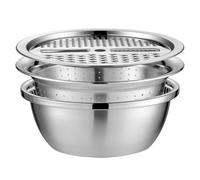 lvifloae Bassin râpe multifonction en acier inoxydable, tamis à riz multi-usages, passoire 3 en 1, bassin râpe passoire panier vidange, bol pour salade, bol pour la préparation