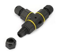lvifloae Boîte de jonction extérieure en forme de T à 3 broches, connecteur de câble Ip68, connecteur de conduit de câble souterrain, adapté aux équipements électriques extérieurs