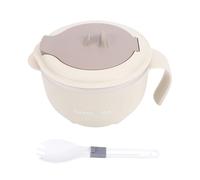 lvifloae Bol ramen pour -ondes avec couvercle en acier inoxydable 316 (Beige)