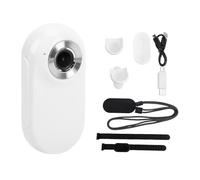 lvifloae Caméra HD 1080P Portable de la Taille du Pouce avec Carte de 128 Go Écran IPS Stabilisation électronique de l'image Caméra corporelle Portable avec Accessoires complets (Blanche)