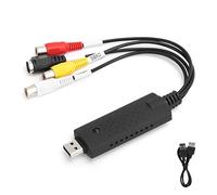 lvifloae Carte de Capture vidéo Portable USB 2.0 Convertisseur AV S-Vidéo pour XP Vista 7 8 10 Linux Prend en Charge la Lecture d'enregistrement Plein écran PAL NTSC
