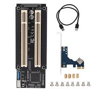 lvifloae Carte d'extension PCIE 1X vers Double Emplacement Pcie, Carte Adaptateur PCI E vers Double PCI, Carte mère avec Conception à Emplacement Ouvert, offrant Une Prise en