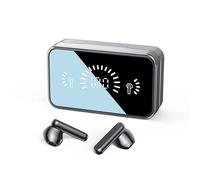lvifloae Casque Bluetooth dans Le Casque Bluetooth sans Fil S20 Conception de Miroir Noir Brillant BT5.3 Connectivité Stable Opération de contrôle Tactile adapté à l'ordinateur Mobile (Noir)