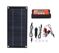 lvifloae Chargeur de panneau solaire 600 W monocristallin 100 A Contrôleur de charge Kit de panneau solaire avec câble d'extension Pinces de batterie pour camping-car en plein air
