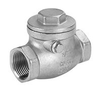 lvifloae Clapet anti-retour à battant en acier inoxydable 3/4" DN20, filetage femelle unidirectionnel, 200 PSI WOG pour eau, pétrole, gazoduc, prévention du refoulement, clapet