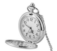 lvifloae Classique Lisse Vintage Quartz Poche Montre pentif avec Chaine Arabe numéro Nombre Poignet Masculin Poignet avec chaîne de chaîne de Noël de Graduation des Cadeaux (Argent)