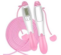 Lvifloae Cordless Jump Corde Ropesless Peteted Jump Corde Adulte Exercice Sauter Longueur réglable avec comptoir électronique Poignées antidérapantes pour les entraînements de (rose)