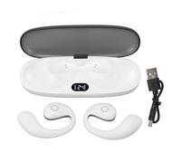 lvifloae Écouteurs sans Fil Bluetooth 5.4, écouteurs de Sport avec Affichage de Puissance LED, 42 Heures de Lecture, Basses Profondes stéréo sur Oreillettes avec Crochets d'oreille, Micro (Blanche)