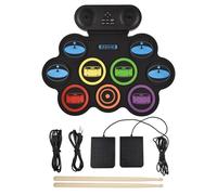 Lvifloae Electric Drum Set Instruments de musique pour enfants Kit de rampe portable prend en charge le jeu DTX BT accompagnement de deux haut-parleurs 7 styles de tambour 6
