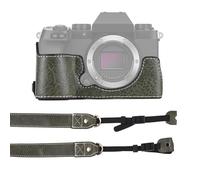 lvifloae Étui de Protection pour Appareil Photo Fuji X-S10, Demi-boîtier en Cuir PU de Style rétro avec poignée, Ouverture inférieure pour Batterie et Sangle, Compatible avec l'appareil (Verte)
