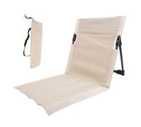 lvifloae Folding Chaise Lounge Chair Portable Enhanced Comfort Oxford Cloth Outdoor Lounge Chair for Lawn Garden Camping Beach Picnic (Beige)