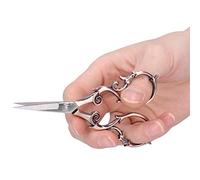 Lvifloae gourde ciseaux de fleurs ciseaux vintage outil de coupe de petite broderie vintage adapté à la broderie à l'aiguille artisanale Création artistique argent gris (Or rose)