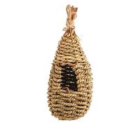Lvifloae Grass Woven Bird Nest Paille Small Bird Nest Birdhouse Indoor Landscaping Birdhouse Suspendu Hand Woven Hummingbird pour pondre des œufs Patio extérieur