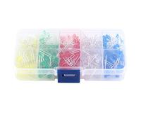 lvifloae Kit d'assortiment de lumières LED 300 pièces 3 mm 5 mm, ensemble de diodes LED rondes blanc jaune rouge bleu vert, kit de diodes électroluminescentes pour projets