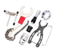 lvifloae Kit d'outils de réparation de vélo Professionnel 7 pièces, Comprenant Un extracteur de Cassette, Un disjoncteur de chaîne, Un extracteur de manivelle, Un Support (7pcs Ensemble)