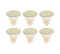 lvifloae Lot de 6 ampoules spot LED GU4 MR11 3 W 270 lm 12 V basse tension pour un éclairage précis dans une vitrine, casier à vin, blanc froid marin, 15 puces, conception à économie (Lumière chaude)