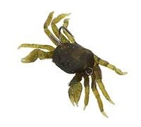 Lvifloae Lot de 8 leurres artificiels pour Crabe, appâts Souples à Immersion, coulant Lentement, avec hameçons, pour la pêche en Eau Douce et salée, Vert et Marron (Brun Vert)