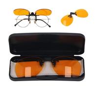 lvifloae Lunettes à Clip Bloqueur de Lumière Bleue Très Efficace, Flip Vertical à 180 Degrés, Lunettes Orange Portables à Clip sur la Lentille Soulage la Sensibilité à la Lumière