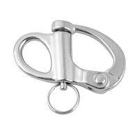 lvifloae Manille à Ressort en Acier Inoxydable 12 × 52 mm, connecteur Marin à dégagement Rapide avec Anneau à œil pour Bateaux, remorques et Camping-Cars (16 * Ensemble)
