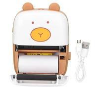 lvifloae Mini imprimante Mignon Forme d'ours Portable imprimante Photo en Plastique sans Fil avec Papier d'impression de câble de données pour l'aide à l'apprentissage, Fournitures de