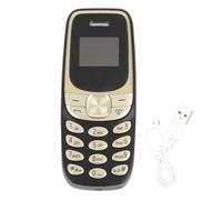 lvifloae Mini téléphone Portable débloqué, Double Carte SIM, Bluetooth, GSM 2G, kit Mains Libres, pour Enfants et étudiants, matériau ABS, écran OLED 0,66 Pouce, 380 mAh (Black Gold)