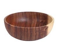 lvifloae Natural Wooden Salad Fruit Bowl Sturdy Polished Food Serving Bowl with Smooth Multipurpose Kitchen Tableware for Sushi Pizza Rice Bread