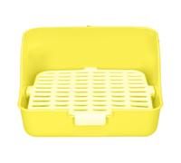 lvifloae Plateau de Toilette de Petite Cage pour Animaux de Compagnie ABS Plastic Rabbit Cage Hamster Toilettes de Toilette Épreuve et Morsure Conception adaptée aux Lapins Hamsters dorés (Jaune)