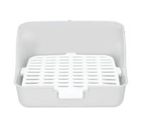 lvifloae Plateau de Toilette de Petite Cage pour Animaux de Compagnie ABS Plastic Rabbit Cage Hamster Toilettes de Toilette Épreuve et Morsure Conception adaptée aux Lapins Hamsters dorés (Blanc)