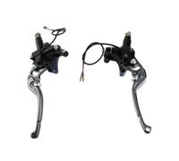 lvifloae Pompe de frein hydraulique de moto CNC de 22 mm, cylindre d'embrayage de frein réglable à rouleau, pièces de levier de frein de guidon de vélo anodisées durables pour la (Argent)