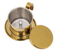 lvifloae Presse à filtre à café vietnamienne. Filtre à café en acier inoxydable, Pot d'égouttement, Pot à visser Phin.Coffre-fort au lave-vaisselle 3,9x3,2 pouces cuisine bureau restaurant (Or)