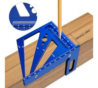 lvifloae Règle de mesure multi-angle 3D 22 5 30 45 60 67 5 Angle d'onglet carré à 90 degrés adapté au dessin technique du bois et aux travaux manuels de bricolage métrique impérial (Bleue)