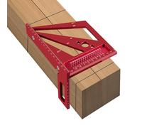 lvifloae Règle de mesure multi-angle 3D 22 5 30 45 60 67 5 Angle d'onglet carré à 90 degrés adapté au dessin technique du bois et aux travaux manuels de bricolage métrique impérial (Rouge)