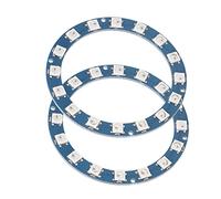 lvifloae RGB LED Anneau 16 bits Anneau WS2812B 5050 Port numérique 5V Installation LED Éclairage décoratif Petite taille Light Bright Light Indoor and Outdoor 68mm 54mm 2PCS