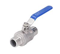 lvifloae Robinet à bille à filetage NPT double mâle 3/4" DN20, en acier inoxydable 304, robinet à tournant sphérique flottant manuel droit pour eau, pétrole, gaz, canalisation de