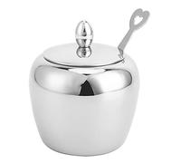 lvifloae Salle et poivre en forme de pomme en forme de pomme Ensemble de salins et poivre de plats 304 Grade Cuisine Condiment pot avec cuillère Créateur Creative Container For Countertop