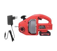 lvifloae Serpent de vidange électrique sans fil, tarière de vidange à vitesse variable de 800 tr/min avec ressort de 7,6 m, dissolvant de bouchons de tuyaux alimenté par batterie