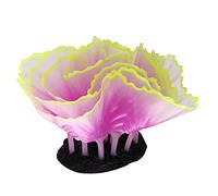 lvifloae Soft Silicone Aquarium Marine Plants Fish Tank Fluorescent Glow in The Dark Lettuce Coral Decoration Simulation Artificial Water Grass with Glowing Effect for Fish Tank Landscaping (Purple)