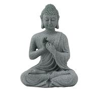 lvifloae Statue de Bouddha en grès Vert, Petite Figurine Assise, Sculpture Bouddhiste, intérieur et extérieur, Maison, Jardin, Cour, Salon, décoration (7135K-01)
