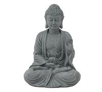 lvifloae Statue de Bouddha en grès Vert, Petite Figurine Assise, Sculpture Bouddhiste, intérieur et extérieur, Maison, Jardin, Cour, Salon, décoration (7135K-02)