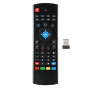 lvifloae Télécommande sans fil MX3 2,4 G Air Fly Mouse pour TV PC, gyroscope 6 axes et capteur G, apprentissage infrarouge, clavier complet, récepteur 2,4 G inclus, noir