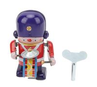 lvifloae Tinplate Walking Drummer Soldat Wind Up Toy Vintage Clockwork Drummer Figurine Drumming Figurine Fun Collectible Gift for Kids Adults Home Office Decor