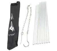 lvifloae Trépied de cuisine en plein air, grilles de barbecue pliables portables en métal, trépied suspendu avec chaîne de longueur variable pour le camping, pique-nique,