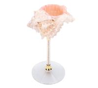 lvifloae Verre à vin conque coquillage, gobelet poli pour boissons froides, design coquillage élégant, tasse à base en plastique noir, décoration de table 304 g (1 pièce) (Rouge)